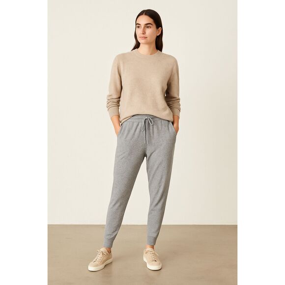 BRUNELLO CUCINELLI Gray Cashmere Relaxed Lounge Jogger Pants  Women's Size Large - Picture 1 of 8